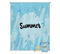 Treer Alfombras de Playa, Esterilla Extra Grande Manta Playa Exterior Manta de Pícnic con Estaca Fijo y Mosquetón para Senderismo, Acampa (Azul,180x220CM)