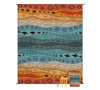 Treer Alfombras de Playa, Esterilla Extra Grande Manta Playa Exterior Manta de Pícnic con Estaca Fijo y Mosquetón para Senderismo, Acampa (Estilo étnico,180x220CM)