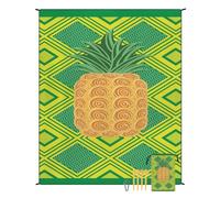Treer Alfombras de Playa, Esterilla Extra Grande Manta Playa Exterior Manta de Pícnic con Estaca Fijo y Mosquetón para Senderismo, Acampa (Piña Tropical,180x220CM)
