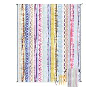 Treer Alfombras de Playa, Esterilla Extra Grande Manta Playa Exterior Manta de Pícnic con Estaca Fijo y Mosquetón para Senderismo, Acampa (Morado,180x220CM)