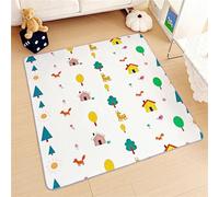Treer Alfombrilla para Trona Bebe, Estilo Dibujos Animados Alfombra de Juego para Niños/Protector de Piso, Alfombras Antideslizante Impermeable (150x180cm,animales de dibujos animados)