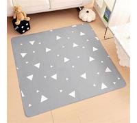 Treer Alfombrilla para Trona Bebe, Estilo Dibujos Animados Alfombra de Juego para Niños/Protector de Piso, Alfombras Antideslizante Impermeable (150x150cm,Triángulo geométrico)