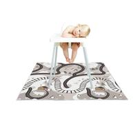 Treer Alfombrilla para Trona Bebe, Estilo Dibujos Animados Alfombra de Juego para Niños/Protector de Piso, 130x130cm Alfombras Antideslizante Impermeable (Animales del bosque)