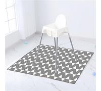 Treer Alfombrilla para Trona Bebe, Estilo Simple Alfombra de Juego para Niños Plegable/Protector de Piso, 130x130cm Alfombras Antideslizante Impermeable Reutilizable (Gris claro)