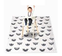 Treer Alfombrilla para Trona Bebe, Patrón Arcoíris 110x110cm Alfombra de Juego para Niños/Protector de Piso, Alfombras Antideslizante Impermeable Reutilizable (Dibujos animados)