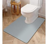 Treer Alfombrillas de Baño Antideslizantes, Diatomita Alfombra WC en Forma de U Secado Rapido, Suave, Absorbente, Lavable para Pedestal de Inodoro (Gris Claro,60 * 90cm)