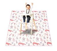 Treer Alfombrillas para Trona de Bebé Estampado Creativa 110 cm, Alfombrillas para Debajo de Silla Alta Impermeable Antideslizante y Plegable, Alfombra de Juegos Picnic Manteles (Cocodrilo Rosa)