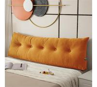 Treer Almohada Triangular Grande con Cuña Triangular para Respaldo, Almohada de Lectura de Cabecera, Vistoso Cojín de Apoyo Lumbar, Cojín de Posicionamiento para Sofá Cama (60 * 40 * 12cm,Naranja)
