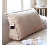 Treer Almohada Triangular Grande con Cuña Triangular para Respaldo, Color Almohada de Lectura de Cabecera Cojín de Apoyo Lumbar Cojín de Posicionamiento para Sofá Cama (90 * 35 * 20cm,Caqui)