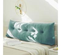 Treer Almohada Triangular Grande con Cuña Triangular para Respaldo, Lujo Almohada de Lectura de Cabecera Cojín de Apoyo Lumbar Cojín de Posicionamiento para Sofá Cama (60 * 40 * 12cm,Cielo Azul)