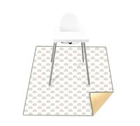 Treer Bebé Silla Alfombrillas, 110x110cm Alfombra de Juegos Bebe, Reutilizable Impermeable y Antideslizante Plegable Alfombrilla para Debajo de la Silla Alta, Artes, Manualidades (Arco iris)