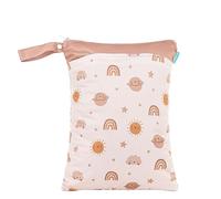 Treer Bolsa de Pañales Impermeable Reutilizable Estampado de Arcoiris Bohemio Bolsa Organizadora Doble Cremallera Colgante para Cochecito de Bebé/Niños/Maternidad/Mamá (El Planeta)