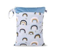 Treer Bolsa de Pañales Portátil Impermeable Estampada Reutilizable Cochecito de Bebé Bolsa Colgante, Cremallera Organizadora Bolsa para Niños/Bebé/Maternidad/Mamá (Azul)
