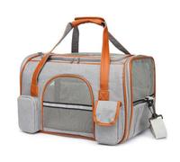 Treer Borsa per Trasporto Gatti Piccoli da Passeggio, Pieghevole Trasportino Cane Trasportino Morbido, Aereo Borsa per Animali Domestici Viaggio, Borsa A Tracolla (50 * 30 * 30cm,Gris Claro)