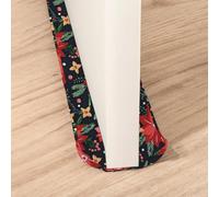 Treer Burlete Puerta Entrada Bajo Puerta 70-90 cm, Burlete para Ventanas Tela Lavable Tira de Sellado para Puertas y Ventanas - Aislamiento Acústico Prueba de Viento (Flores navideñas)