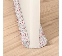 Treer Burlete Puerta Entrada Bajo Puerta 70-90 cm, Burlete para Ventanas Tela Lavable Tira de Sellado para Puertas y Ventanas - Aislamiento Acústico Prueba de Viento (Flor con lazo)