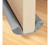 Treer Burlete Puerta Entrada Bajo Puerta 80-100 cm, Burlete para Ventanas Tela Lavable Tira de Sellado para Puertas y Ventanas - Aislamiento Acústico Prueba de Viento (Gris)