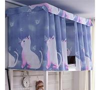 Treer Cortina de Cama Litera, Cortina Opaca para Cama para Dormitorio de Estudiantes Cortina de Sombra Antipolvo Protección de Privacidad para Litera Dormitorio de Cama (1.5x2M,Gato Hermoso)