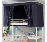 Treer Cortina de Cama Litera, Cortina Opaca para Cama para Dormitorio de Estudiantes Cortina de Sombra Antipolvo Protección de Privacidad para Litera Dormitorio de Cama (Azul Marino,1.5x2M)