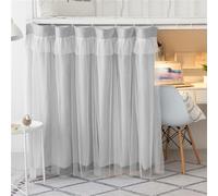 Treer Cortina de Cama Litera, Cortina Opaca para Cama para Dormitorio de Estudiantes Cortina de Sombra Antipolvo Protección de Privacidad para Litera Dormitorio de Cama (1.5x2M,Gris)