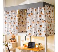 Treer Cortina de Cama Litera, Cortina Opaca para Cama para Dormitorio de Estudiantes Cortina de Sombra Antipolvo Protección de Privacidad para Litera Dormitorio de Cama (Conejito Naranja,1.35x2M)