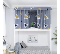 Treer Cortina de Cama Litera, Cortina Opaca para Cama para Dormitorio de Estudiantes Cortina de Sombra Antipolvo Protección de Privacidad para Litera (Triángulo de Moda,1.2x2M)