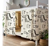 Treer Cortina de Cama Litera,Manta Antipolvo, Cortina de Cama Opaca Entrepiso para Dormitorio Estudiantil, Cubierta de Privacidad, Patrón de Cortina de Cama (1.15 * 2M, 1 Set,Cocodrilo)