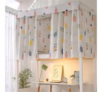 Treer Cortina de Cama Litera,Manta Antipolvo, Cortina de Cama Opaca Entrepiso para Dormitorio Estudiantil, Cubierta de Privacidad, Patrón de Cortina de Cama (Piña,1.15 * 2M, 1 Set)