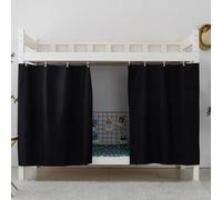 Treer Cortina de Cama Litera,Manta Antipolvo, Cortina de Cama Opaca Entrepiso para Dormitorio Estudiantil, Cubierta de Privacidad, Cortina de Cama Cortina de Sombra (1,2m 1 Pieza,Negro)