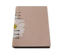 Treer Cuadernos de Espiral, Cuaderno A5, Diario de Cuero PU con Encuadernación de Anillas de Acero Inoxidable, Cuaderno Impermeable para Escribir Trabajar Estudiar Agenda, 3D Flores (Flor 37)