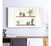 Treer Cubierta Antipolvo para TV, Universal Funda para Televisor Cubierta de Televisión Elástico Protector Pantalla de Funda para 22 a 75 Pulgadas (65 Pulgadas,Decoración Vegetal)