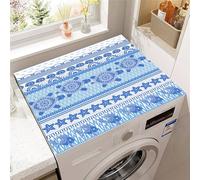 Treer Cubierta para Lavadora, Tortuga Marina Absorbente Alfombrilla de Secado Rápido para Lavadoras, Suave y Recortable Adecuada para Secadoras Cocinas Baños (Azul,30x40cm)
