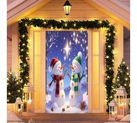 Treer Decoración de Cubierta de Puerta de Navidad, Pancarta de la Puerta de Navidad Entrada Exterior Interior Casa, Bandera de Fondo Foto Decoraciones de Fiesta (Estilo SJ-1,90x200cm)