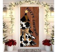 Treer Decoración de Cubierta de Puerta de Navidad, Pancarta de la Puerta de Navidad Entrada Exterior Interior Casa, Bandera de Fondo Foto Decoraciones de Fiesta (Xmas SDMG-70,90x180cm)