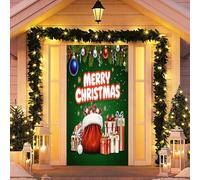 Treer Decoración de Cubierta de Puerta de Navidad, Pancarta de la Puerta de Navidad Entrada Exterior Interior Casa, Bandera de Fondo Foto Decoraciones de Fiesta (Estilo SJ-7,90x200cm)
