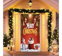 Treer Decoración de Cubierta de Puerta de Navidad, Pancarta de la Puerta de Navidad Entrada Exterior Interior Casa, Bandera de Fondo Foto Decoraciones de Fiesta (Estilo SJ-9,90x200cm)