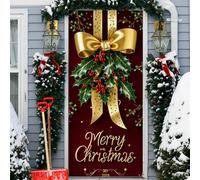 Treer Decoración de Cubierta de Puerta de Navidad, Pancarta de la Puerta de Navidad Entrada Exterior Interior Casa, Bandera de Fondo Foto Decoraciones de Fiesta (patrón sdj-111,90x200cm)