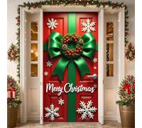 Treer Decoración de Cubierta de Puerta de Navidad, Pancarta de la Puerta de Navidad Entrada Exterior Interior Casa, Bandera de Fondo Foto Decoraciones de Fiesta (Estilo SDMG-56,90x180cm)