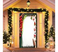 Treer Decoración de Cubierta de Puerta de Navidad, Pancarta de la Puerta de Navidad Entrada Exterior Interior Casa, Bandera de Fondo Foto Decoraciones de Fiesta (Estilo SJ-5,90x200cm)