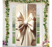 Treer Decoración de Cubierta de Puerta de Navidad, Pancarta de la Puerta de Navidad Entrada Exterior Interior Casa, Bandera de Fondo Foto Decoraciones de Fiesta (Xmas SDMG-56,90x180cm)