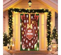 Treer Decoración de Cubierta de Puerta de Navidad, Pancarta de la Puerta de Navidad Entrada Exterior Interior Casa, Bandera de Fondo Foto Decoraciones de Fiesta (Estilo SJ-8,90x200cm)