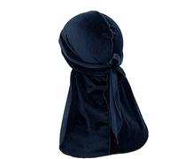 Treer Durag de Terciopelo de Hombres Mujers, Turbante de Cola Larga Gorra de Pirata Sombrero Bandana Suave Unisex para Danza Callejera,Ciclismo al Aire Libre y Decoración Diaria (100cm,Azul Marino)