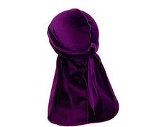 Treer Durag de Terciopelo de Hombres Mujers, Turbante de Cola Larga Gorra de Pirata Sombrero Bandana Suave Unisex para Danza Callejera,Ciclismo al Aire Libre y Decoración Diaria (100cm,Púrpura)