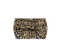 Treer Elásticas Cinta de Pelo Mujer, 2/4/6 Piezas Diadema Mujer Pañuelos Cabeza Suave Turbantes, Verano Pelo, Headband para Correr, Yoga, Fitness y Entrenamiento (Leopardo Dorado,2 piezas)
