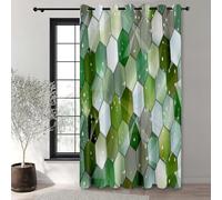 Treer Formas 3D Estampadas Cortinas Opacas Exterior Impermeable, 1 Panel Terraza Cortinas Opacas Patio con Anillos, para Balcones, Pérgolas y Terrazas Exterior (Hexágono,W180*L243cm)