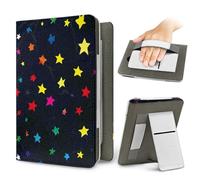 Treer Funda 7" Kindle Paperwhite 2024 (12ª Gen) y para 2021 (11ª Gen), para Kindle Colorsoft 2024 (1ª Gen) - Protectora Soporte Cover con Correa de Mano, 3D Universo (Estrellas Coloridas)