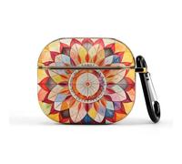 Treer Funda de PC Compatible con AirPods 3 2021 Anti-rasguños Ultradelgada Fundas Protectora de PC para AirPods 3 Auriculares (Flores Redondas 7)