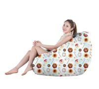 Treer Funda de Puff Sin Relleno con Estampado Navideño para Adulto y Niños, Puff Pera para Salón, Terraza, Jardin, Bean Bag Sofá Sillon Puf Perezoso Suave y Confortable (Azul Claro,75x95cm)