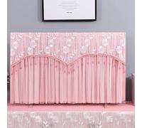 Treer Funda de TV de Encaje para Interiores,Cubierta Antipolvo Decorativa Para Monitor, Funda de Encaje a Prueba de Polvo con Banda Elástica, para 42 a 85 Pulgadas (Rosa,85 pulgadas)