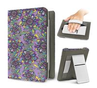Treer Funda Kindle Compatible con 6-6,8” Kindle Paperwhite, Funda para Pocketbook, E-Book Reader, Universal, Reposo/Despertar Automático, Cierre Magnético, Soporte Plegable (Morado)